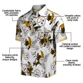 Unisex Pittsburgh Steelers Hawaiian Shirt Tropical Botanical Print White Gold Button Down 5 J1vea.jpg - sohemix