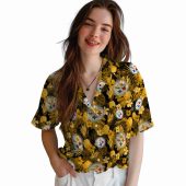 Unisex Pittsburgh Steelers Hawaiian Shirt With Black Gold Tropical Floral Pineapple Print Short Sleeve Button Down 4 E8ypw.jpg - sohemix