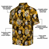 Unisex Pittsburgh Steelers Hawaiian Shirt With Black Gold Tropical Floral Pineapple Print Short Sleeve Button Down 5 7ohc1.jpg - sohemix