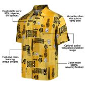 Unisex Pittsburgh Steelers Hawaiian Shirt With Tribal Pattern Pineapple Tiki Print Yellow Short Sleeve Button Down 5 0jrlg.jpg - sohemix