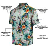 Unisex Pittsburgh Steelers Hawaiian Shirt With Tropical Floral Print Green Casual Button Down 5 Zwzy7.jpg - sohemix