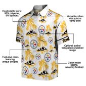 Unisex Pittsburgh Steelers Hawaiian Shirt With Tropical Palm Tree Island Print Gold White Short Sleeve Button Down 5 9yfyo.jpg - sohemix