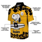 Unisex Pittsburgh Steelers Snoopy Surfing Hawaiian Shirt Yellow Black Tropical Floral Print 5 1llgr.jpg - sohemix