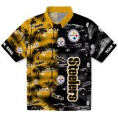 Unisex Pittsburgh Steelers Split Design Hawaiian Shirt With Palm Tree Print Gold Black Button Down 1 0mub9.jpg - sohemix