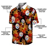 Unisex Pittsburgh Steelers Tropical Hawaiian Shirt With Floral Toucan And Flamingo Print Casual Button Down 5 Hoam2.jpg - sohemix