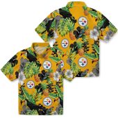 Unisex Pittsburgh Steelers Tropical Hawaiian Shirt With Toucans Pineapples And Hibiscus Flowers Yellow Button Down 3 Uu08w.jpg - sohemix