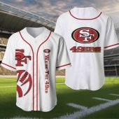 Unisex San Francisco 49ers Baseball Jersey Shirt White Nfl Game Day Fan Button Down With Red Sf Logo Football Graphic 2 7xpan.jpg - sohemix