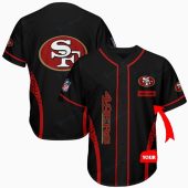 Unisex San Francisco 49ers Nfl Black Red Full Button Baseball Jersey Customizable Fan Gear 1 Qadly.jpg - sohemix