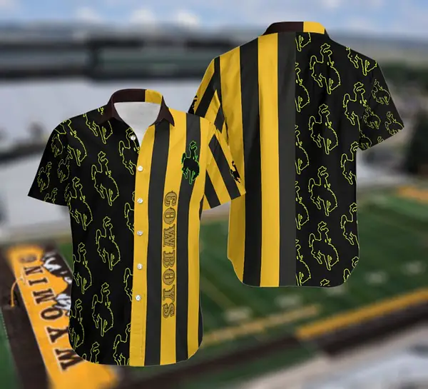 Wyoming Cowboys Bronc Rider Hawaiian Shirt - Fan Gear