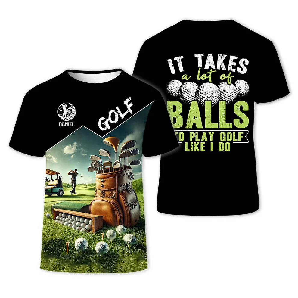 It Takes A Lot Of Balls To Play Golf Like I Do, Custom Golf Shirt, Funny Golf Polos, Unique Gift For Golfer