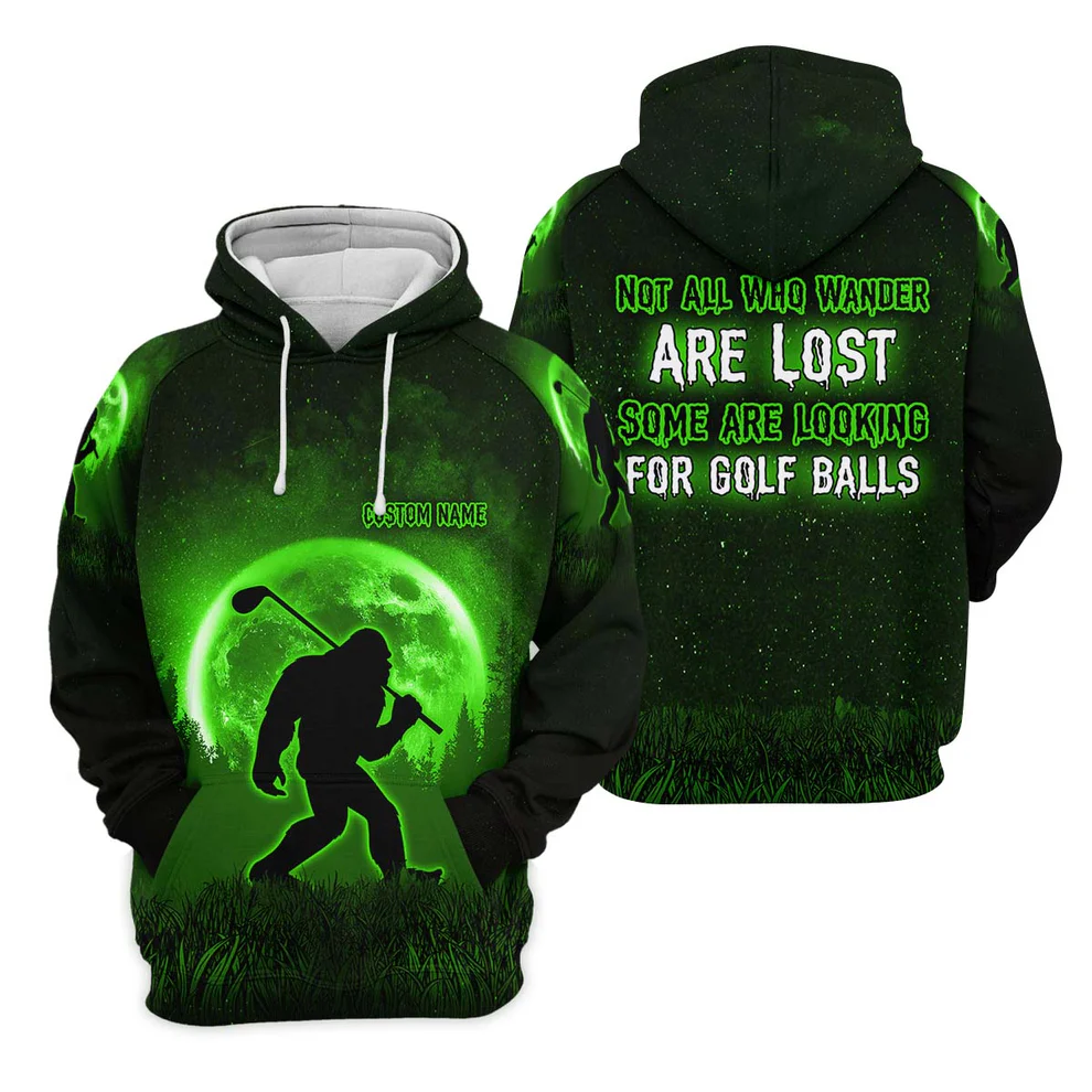 Not All Who Wander Are Lost Bigfoot Custom Golf Shirt, Personalized Golf Shirt, Funny Golf Polo Shirt