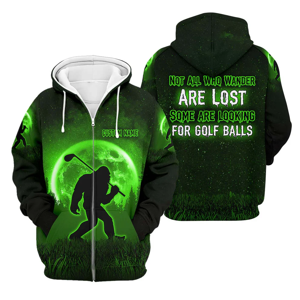 Not All Who Wander Are Lost Bigfoot Custom Golf Shirt, Personalized Golf Shirt, Funny Golf Polo Shirt